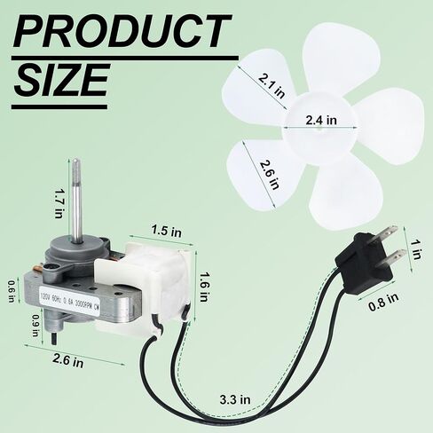 S1200A000 محرك كهربائي لمروحة تنفيس الحمام من Beaquicy - متوافق مع NuTone 686، M686، 687،870 - يستبدل SAP5957893 1200A000، 15591000، 22651000، إلخ - مستوى الضوضاء 50 ديسيبل، 3000 دورة في الدقيقة 120 فولت in Kuwait