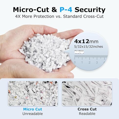 بونسن تمزيق للمكتب ، تمزيق ورق التغذية التلقائي المكون من 120 ورقة ، تمزيق الورق المقطوع الدقيق لاستخدام المكتب المنزلي ، 30 دقيقة/مستوى أمان عالي P-4/6 جالون (S3110) in Kuwait