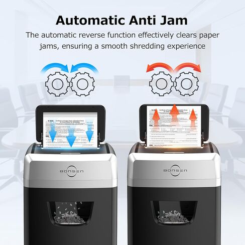 بونسن تمزيق للمكتب ، تمزيق ورق التغذية التلقائي المكون من 120 ورقة ، تمزيق الورق المقطوع الدقيق لاستخدام المكتب المنزلي ، 30 دقيقة/مستوى أمان عالي P-4/6 جالون (S3110) in Kuwait