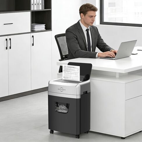 بونسن تمزيق للمكتب ، تمزيق ورق التغذية التلقائي المكون من 120 ورقة ، تمزيق الورق المقطوع الدقيق لاستخدام المكتب المنزلي ، 30 دقيقة/مستوى أمان عالي P-4/6 جالون (S3110) in Kuwait