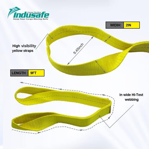 2" x 6' Polyester Lifting Slings, Twist Eye Web Slings, Lifting Strap for Hoist, Heavy Duty Rigging Straps, 3100 lbs Vertical Rigging Moving Towing Hoisting Work Gear in Saudi Arabia