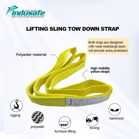 2" x 6' Polyester Lifting Slings, Twist Eye Web Slings, Lifting Strap for Hoist, Heavy Duty Rigging Straps, 3100 lbs Vertical Rigging Moving Towing Hoisting Work Gear in Saudi Arabia