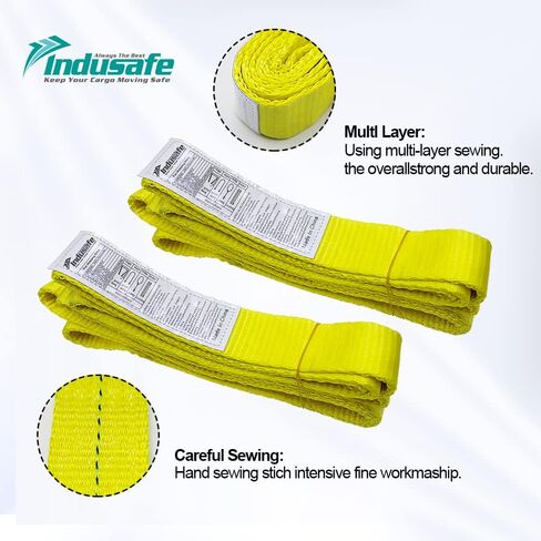 2" x 6' Polyester Lifting Slings, Twist Eye Web Slings, Lifting Strap for Hoist, Heavy Duty Rigging Straps, 3100 lbs Vertical Rigging Moving Towing Hoisting Work Gear in Saudi Arabia