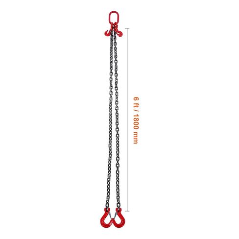 Happybuy Chain Sling, 3/8 inch x 6 ft, G80 Lifting Chains with Hooks, 11000 lbs/5 Ton Capacity, for Engine Hoist, with 2 Leg Grab Hooks and Adjusters in Saudi Arabia