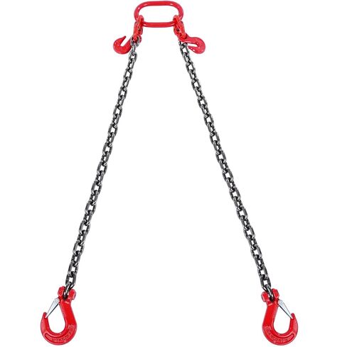 Happybuy Chain Sling, 3/8 inch x 6 ft, G80 Lifting Chains with Hooks, 11000 lbs/5 Ton Capacity, for Engine Hoist, with 2 Leg Grab Hooks and Adjusters in Saudi Arabia