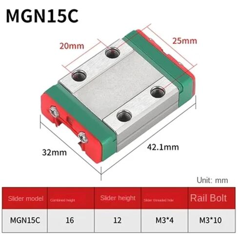 MGN7 MGN12 MGN15 MGN9 L from 100mm to 1000mm Miniature Linear Rail Slide 1pcs MGN Linear Guide+1pcs MGN Carriage 3D Printer Part(MGN7 H,150mm) in Saudi Arabia
