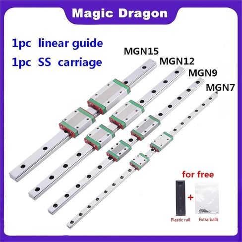 MGN7 MGN12 MGN15 MGN9 L from 100mm to 1000mm Miniature Linear Rail Slide 1pcs MGN Linear Guide+1pcs MGN Carriage 3D Printer Part(MGN7 H,150mm) in Saudi Arabia