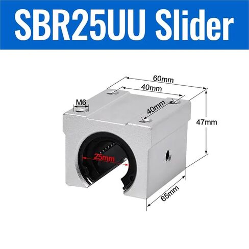 1PC Standard Opening Linear Box Type Optical Axis Slider Bearing SBR12/SBR13/SBR16/SBR20/SBR25/SBR30/SBR35/SBR40(SBR25UU) in Saudi Arabia