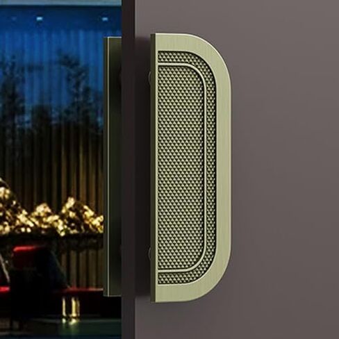 Half Moon Commercial Pull Handles Double Sided Door Push Pull Handles for Single Door Barn Door Handle Hardware Comfortable & Durable Bronze 40X30cm (15.8"X11.8") in Saudi Arabia