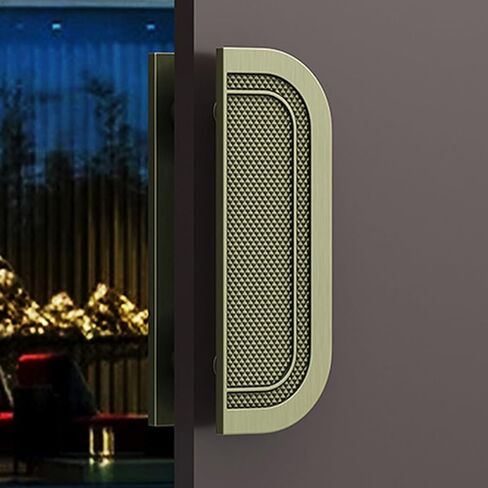 Half Moon Commercial Pull Handles Double Sided Door Push Pull Handles for Single Door Barn Door Handle Hardware Comfortable & Durable Bronze 40X30cm (15.8"X11.8") in Saudi Arabia