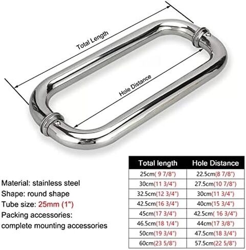Stainless Steel Commercial Entrance Door Pull Bar with Modern Barn Door Handle Easy Installation 25cm(9 7/8")*22.5cm in Saudi Arabia
