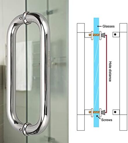 Stainless Steel Commercial Entrance Door Pull Bar with Modern Barn Door Handle Easy Installation 25cm(9 7/8")*22.5cm in Saudi Arabia