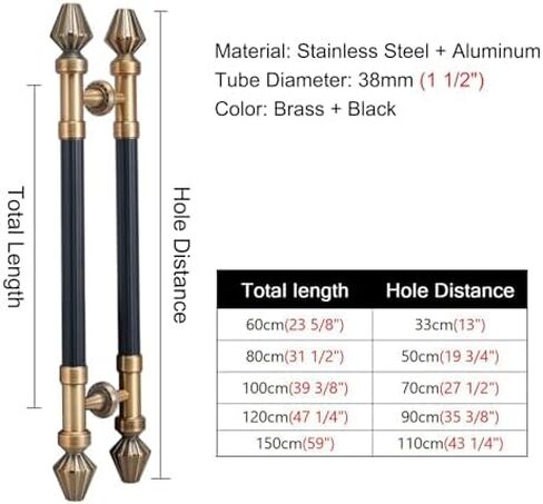 European Style Door Pull Handle Bar for Glass/Wooden/Barn Door Commercial Grade Sliding Door Handles (Size: 100cm x 70cm) in Saudi Arabia