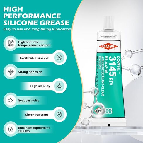 3145 RTV 90ml 3oz High Temperature Waterproof Sealed Electronic Fixed Clear Adhesive Mil-A-46146 Electrical Battery Board Housing Moisture Sealing Non Flow in Kuwait