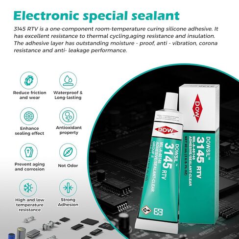 3145 RTV 90ml 3oz High Temperature Waterproof Sealed Electronic Fixed Clear Adhesive Mil-A-46146 Electrical Battery Board Housing Moisture Sealing Non Flow in Kuwait