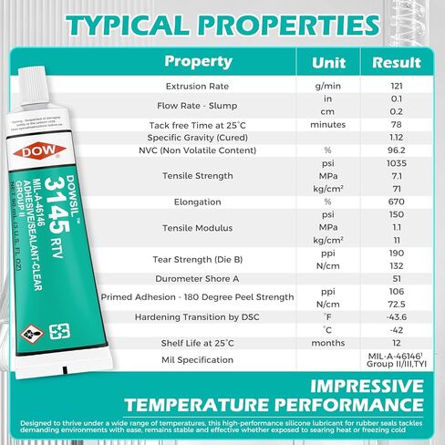 3145 RTV 90ml 3oz High Temperature Waterproof Sealed Electronic Fixed Clear Adhesive Mil-A-46146 Electrical Battery Board Housing Moisture Sealing Non Flow in Kuwait