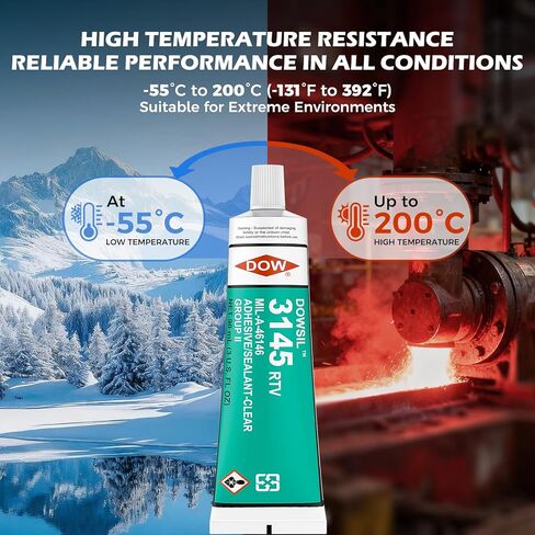 3145 RTV 90ml 3oz High Temperature Waterproof Sealed Electronic Fixed Clear Adhesive Mil-A-46146 Electrical Battery Board Housing Moisture Sealing Non Flow in Kuwait