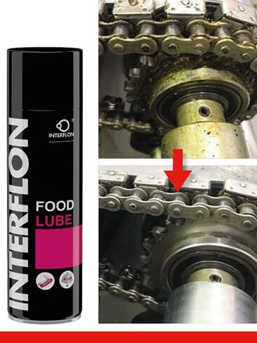 Interflon Food Lube NSF H1 Food Grade Lubricant - Multipurpose, Dry Film Food Grade Lubricating Oil - for Lubrication of Machine Parts and Applications in Food-Stuff Environments – 500ml Aerosol Can in Kuwait