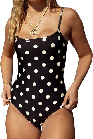 UAURORAO Women Sexy Backless One Piece Swimsuit Polka Dot Monokini Spaghetti Strap Cut Out Bathing Suit Swimwear in Saudi Arabia