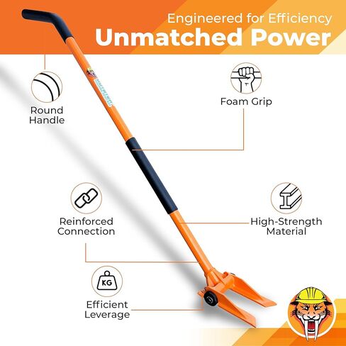 60" Demolition Pry Bar & Crowbar – Round Handle Wrecking Bar for Ceiling & Wall Demo – Heavy Duty Nail Puller Tool for Contractors, Firefighters & Home Renovations in Saudi Arabia