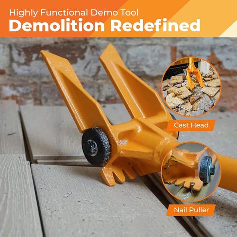 60" Demolition Pry Bar & Crowbar – Round Handle Wrecking Bar for Ceiling & Wall Demo – Heavy Duty Nail Puller Tool for Contractors, Firefighters & Home Renovations in Saudi Arabia