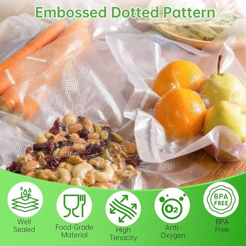 أكياس مانعة للتسرب متوافقة مع Mesliese، درجة الغذاء، شفافة وسهلة الاستخدام، 3 لفات مقاس 7.87 بوصة × 16.4 قدم و3 لفات مقاس 11.02 بوصة × 16.4 قدم in Kuwait