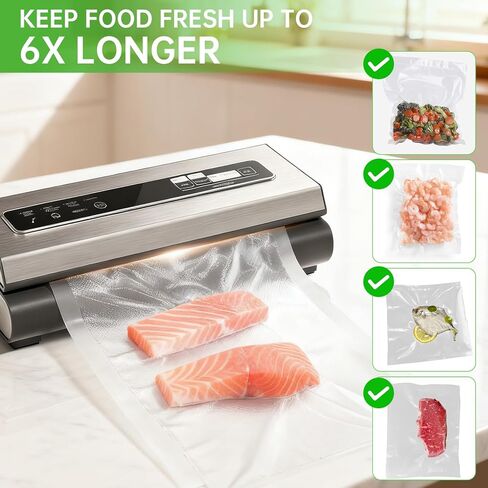 أكياس مانعة للتسرب متوافقة مع Mesliese، درجة الغذاء، شفافة وسهلة الاستخدام، 3 لفات مقاس 7.87 بوصة × 16.4 قدم و3 لفات مقاس 11.02 بوصة × 16.4 قدم in Kuwait