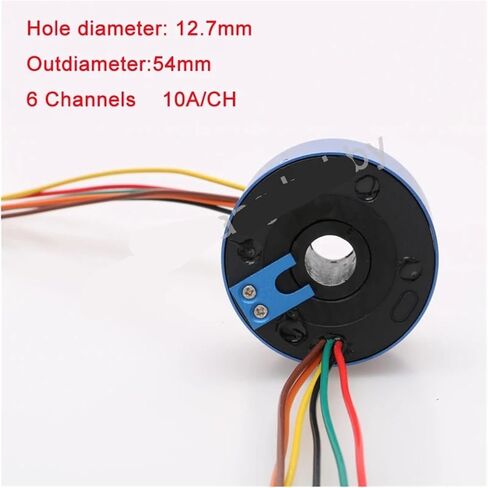 Hollow Shaft Slip Ring with a Diameter of 12.7 mm, Diameter 54 mm, 6 Channels, 10A Through Hole Slip Ring Collector Connector in Saudi Arabia