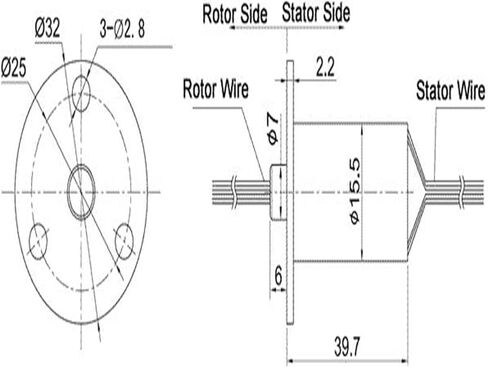 Aluminum Alloy 24 Wire/Circuit Contact Rotary Joint OD 15.5mm Capsule Slip Ring in Saudi Arabia