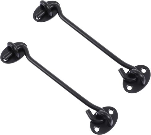 POPETPOP 2pcs Durable Lock Hooks for Doors and Windows Windproof Privacy Latch Hooks for Cabinets Garages Sheds and More Secure Swivel Design for Enhanced Safety in Saudi Arabia