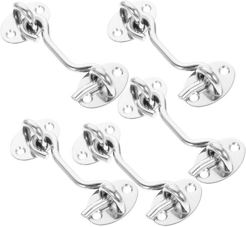 STOBAZA 5pcs Door Lock Hook Stainless Steel Hook and Eye Latches Privacy Latch Easy to Install for Windows Doors in Saudi Arabia