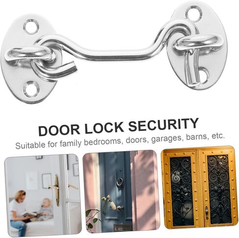 STOBAZA 5pcs Door Lock Hook Stainless Steel Hook and Eye Latches Privacy Latch Easy to Install for Windows Doors in Saudi Arabia