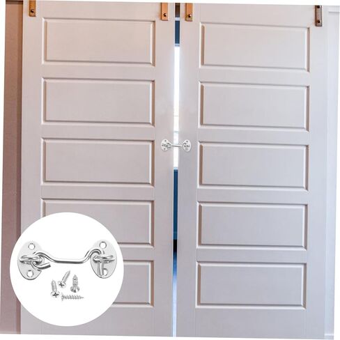STOBAZA 5pcs Door Lock Hook Stainless Steel Hook and Eye Latches Privacy Latch Easy to Install for Windows Doors in Saudi Arabia