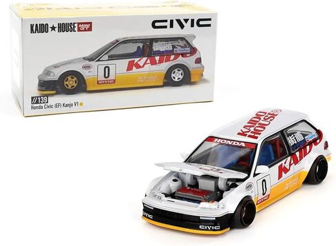 Diecast Model Car Compatible with Kaido House x Mini GT 1:64 Honda Civic (EF) Kaido Works V2 (Red) Limited Edition KHMG156 in Saudi Arabia