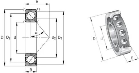 1pcs 7208 7208C 2RZ P4 40x80x18 Sealed Angular Contact Bearings Speed Spindle Bearings ABEC-7 in Saudi Arabia