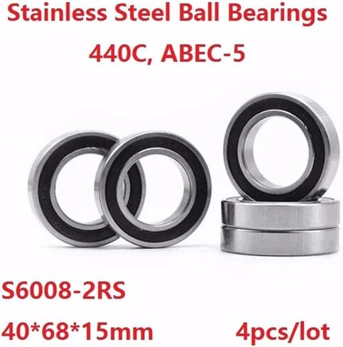 4pcs/lot ABEC-5 S6008RS S6008-2RS S6008 2RS RS 40x68x15mm Double Rubber Cover Stainless Steel Deep Groove Ball Bearing in Saudi Arabia
