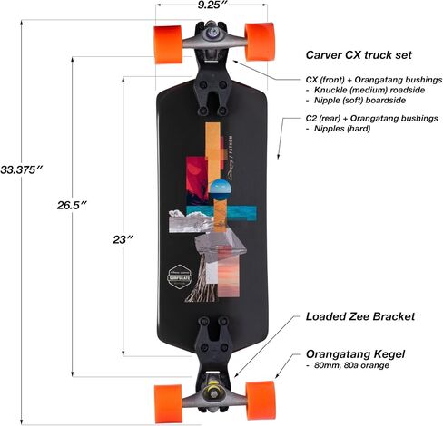 اللوحات المحملة x Carver Fathom Surfskate Edition Longboard كاملة in Kuwait