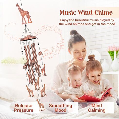 Giraffe Wind Chimes for Outside,Giraffe Gifts for Women Men/Memorial Gifts/Birthday Gift Metal windchimes Outdoors/Indoors,Garden Decor,Patio,Home,Porch,Yard Decorations in Saudi Arabia