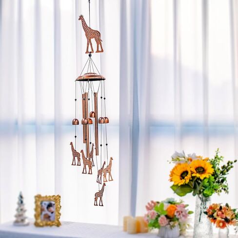 Giraffe Wind Chimes for Outside,Giraffe Gifts for Women Men/Memorial Gifts/Birthday Gift Metal windchimes Outdoors/Indoors,Garden Decor,Patio,Home,Porch,Yard Decorations in Saudi Arabia