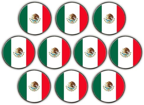 DA VINCI 1 Inch Flag of Countries Metal Golf Ball Markers - Pack of 10 (Mexico) in Saudi Arabia
