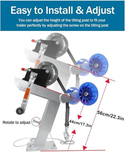 حامل ونش مقطورة قارب قابل للتعديل مع أنظمة الأسطوانة والسقاطة، سعة 1200 رطل لسهولة التحميل والأمان على القوارب البخارية وقوارب الصيد in Kuwait