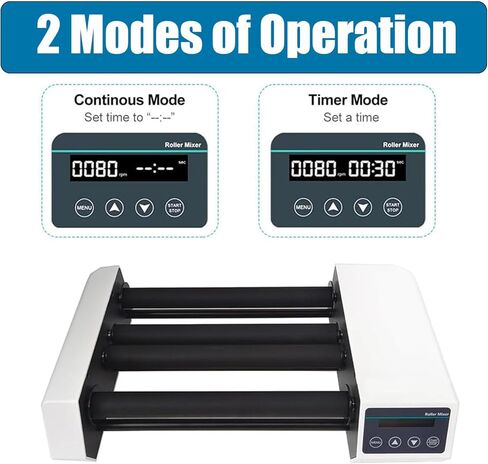 Digital Orbital Shaker,Test Tube Roller Mixer 4 Rollers,Lab Roller Mixer,Horizontal Rolling Speed 20 to 80 RPM,1 min-23h59min Timer and Continuous Modes in Kuwait