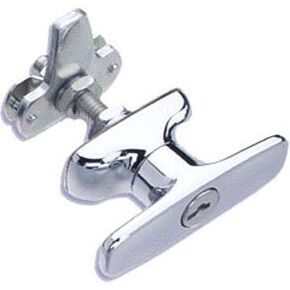 Southco 92-21-132 Cam Latch T-Handle, Turn Clockwise to Latch/Lock, Long Cam, Zinc Alloy, Chrome Plated, Polished in Kuwait