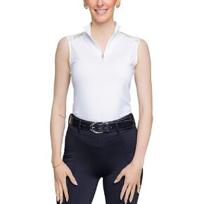 Kastel Denmark Womens Sleeveless Printed UPF 30 Sun Shirt | Moisture Wicking Base Layer Activewear | 1/4 Zip Golf Polo Polo, Outdoor Apparel Navy in Kuwait