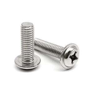 10-50pcs M1.4 M1.6 M2 M2.5 M3 M4 M5 M6 Cross Phillips Pan Round Head Screw Bolt with Washer Collar 304 A2-70 Stainless Steel PWM DIN967(16mm,50pcs M2.5) in Kuwait