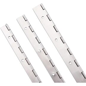 مفصلات بيانو فضية من الفولاذ المقاوم للصدأ موصل طويل للخدمة الشاقة مع مسامير ملحقات الأجهزة المنزلية 2 قطعة (152 × 50 × 1.2 مم) in Kuwait