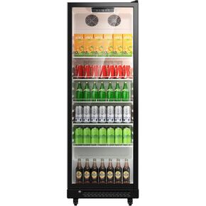 Upstreman 12.1 Cu.Ft ثلاجة المشروبات التجارية السوداء، ثلاجة تبريد المشروبات مع ضوء LED / أرفف قابلة للتعديل، ثلاجة عرض باب زجاجي للمطعم / المكتب / المنزل / البار in Kuwait