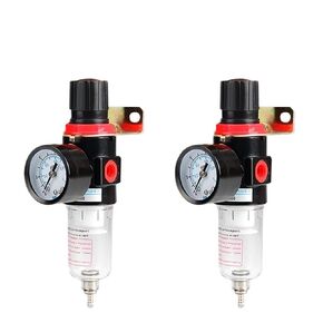 AFR-2000 Pneumatic Filter Air Treatment Unit Pressure Compressor Reducing Valve Oil Water Separation Regulator AFR2000 Gauge(AFR-2000 w PC-4MM) in Kuwait