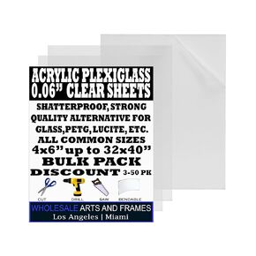 صفائح أكريليك شفافة مقاس 0.06 بوصة مكونة من 3 قطع - استبدال زجاج بليكسي قوي وخفيف لإطارات مقاس 22 × 28 in Kuwait