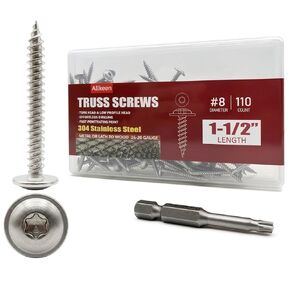 (110 قطعة) #8 × 1-1/2 بوصة T20 براغي خشبية برأس توركس 304 مسامير تروس ذاتية التنصت من الفولاذ المقاوم للصدأ in Kuwait